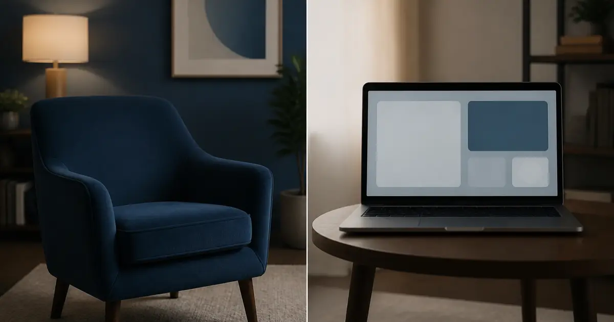 Un sillón de consultorio y una computadora con interfaz abstracta representan modalidades presenciales y remotas